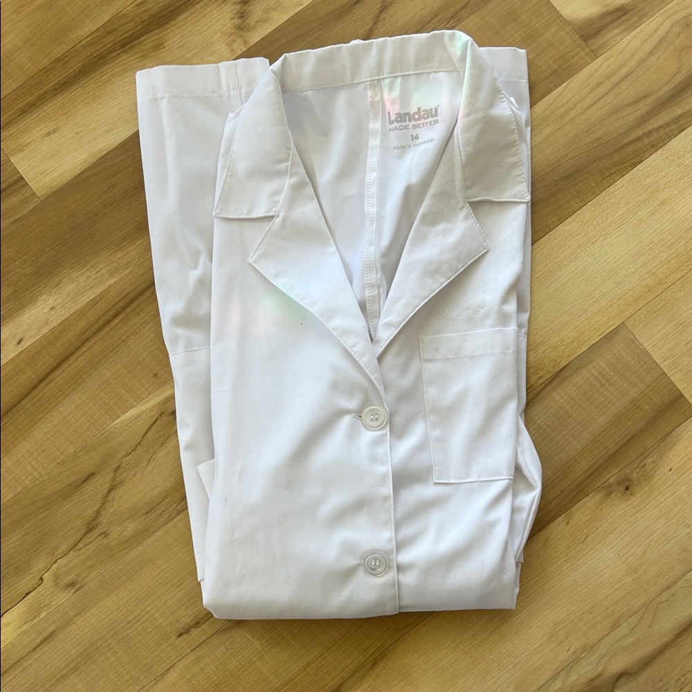 Landau Classic White Button-Up Coat